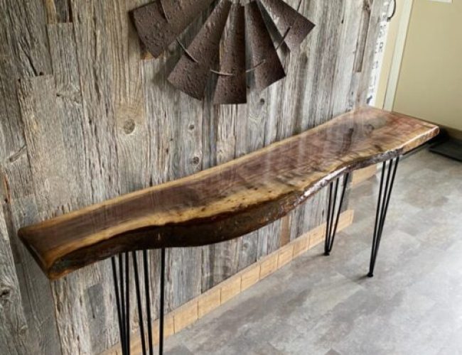 Black Live Edge Console Table