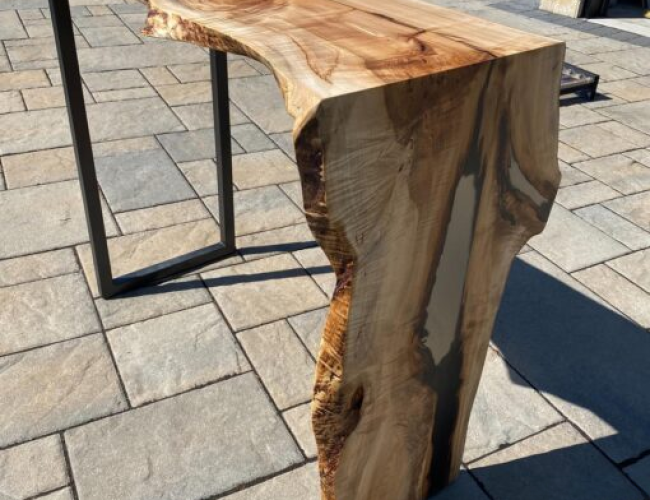 Cascading Epoxy Live Edge Table