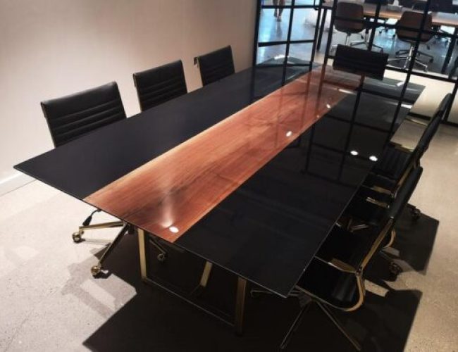 Black Epoxy Boardroom Table