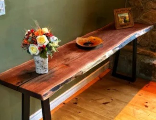 Live Edge Black Hallway Console Table