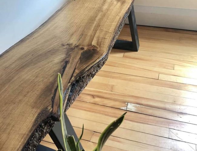 Live Edge Rustic Entryway Bench