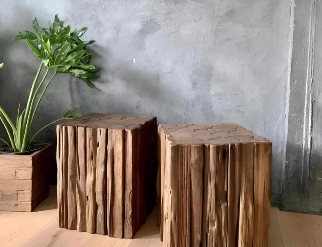 Wooden Stool, Tree Stump Stool, Rustic Natural Wood Bench, End Side Table, Nightstand Plant Stand, Unique Accent Table, Porch Decor