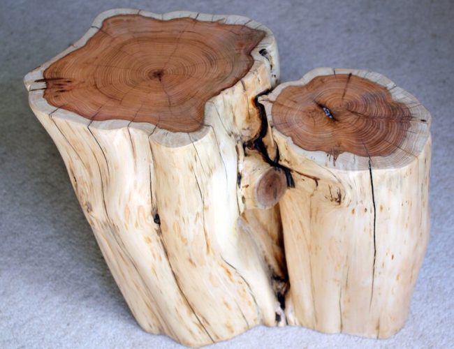 YEW side / coffee table – beautiful one off handmade , tree stump