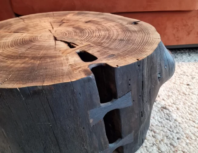 Short Live Edge Side Table Stump